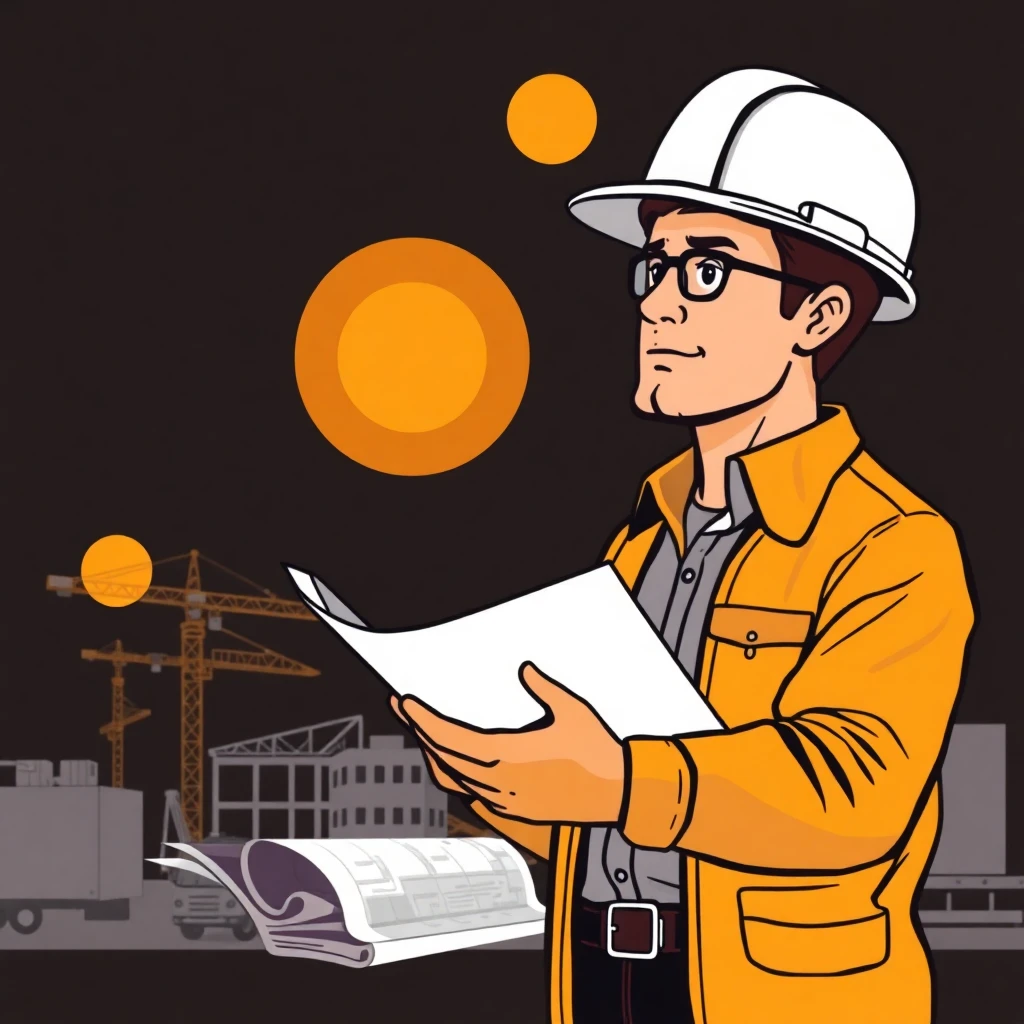 Construction leader on site