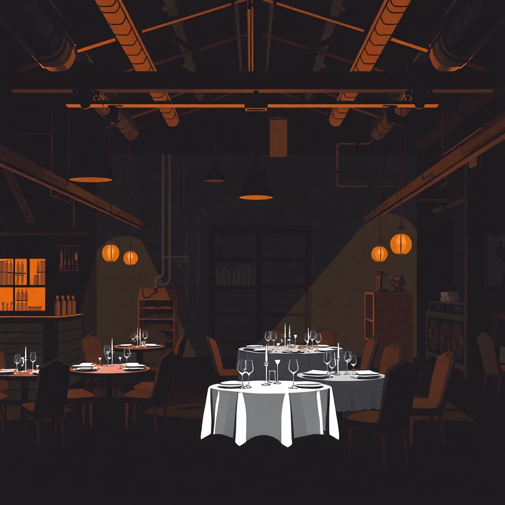 Dining area for late-night event