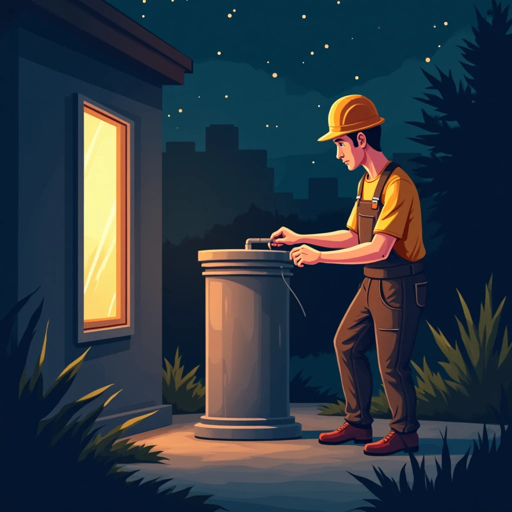 Hotel maintenance at night
