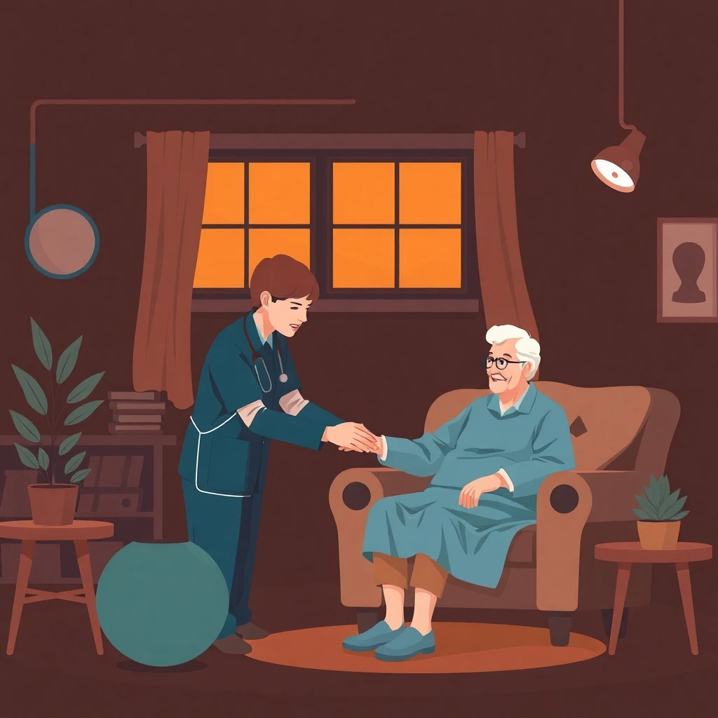 Personal support worker assisting a client