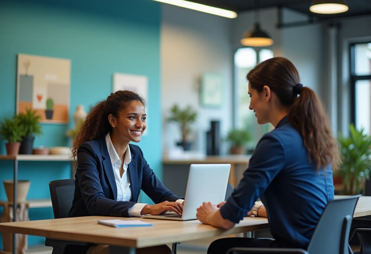Retail professionals collaborating in an office