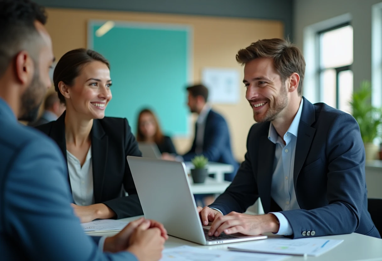 Sales executive closing a deal