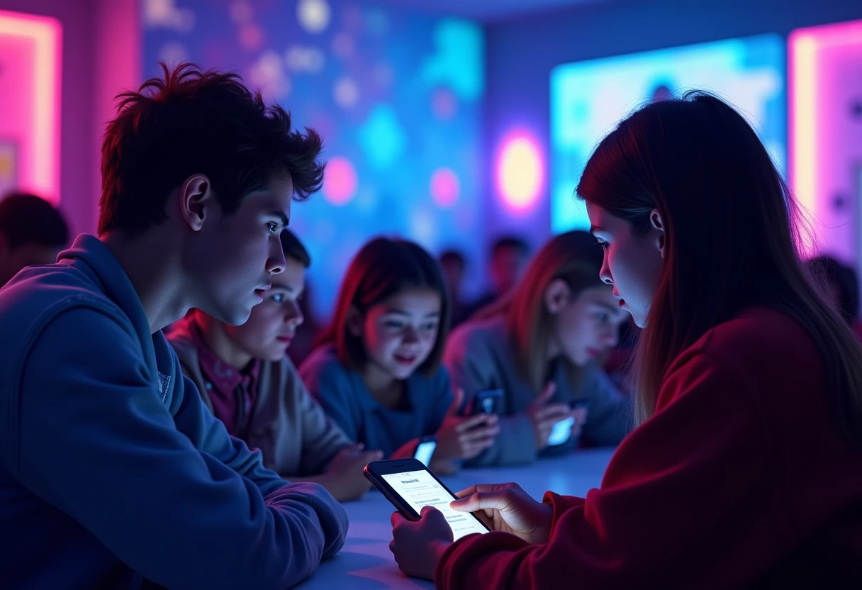 Teens exploring Roblox apps