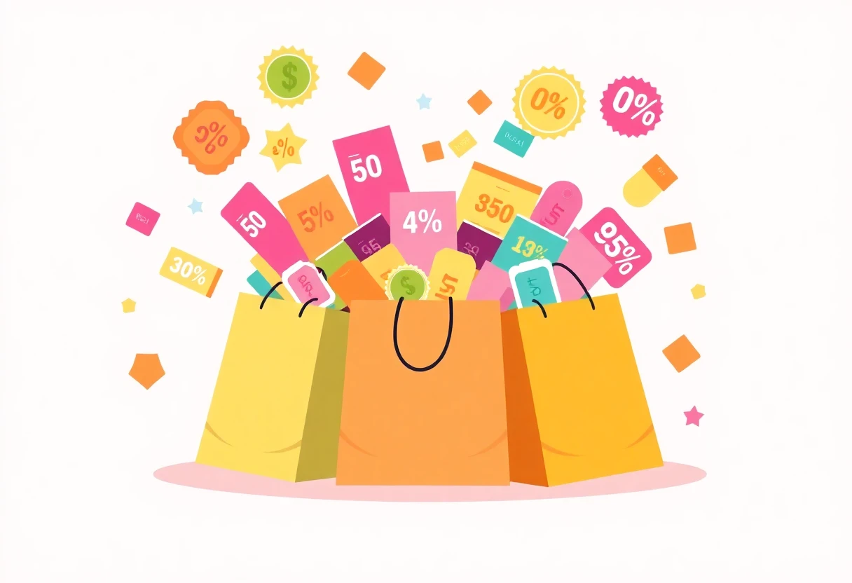 Illustration of shopping savings