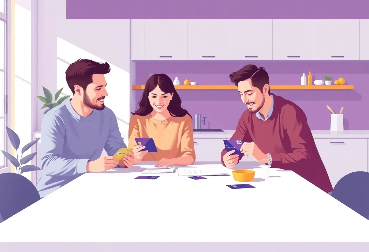 Family reviewing financial options