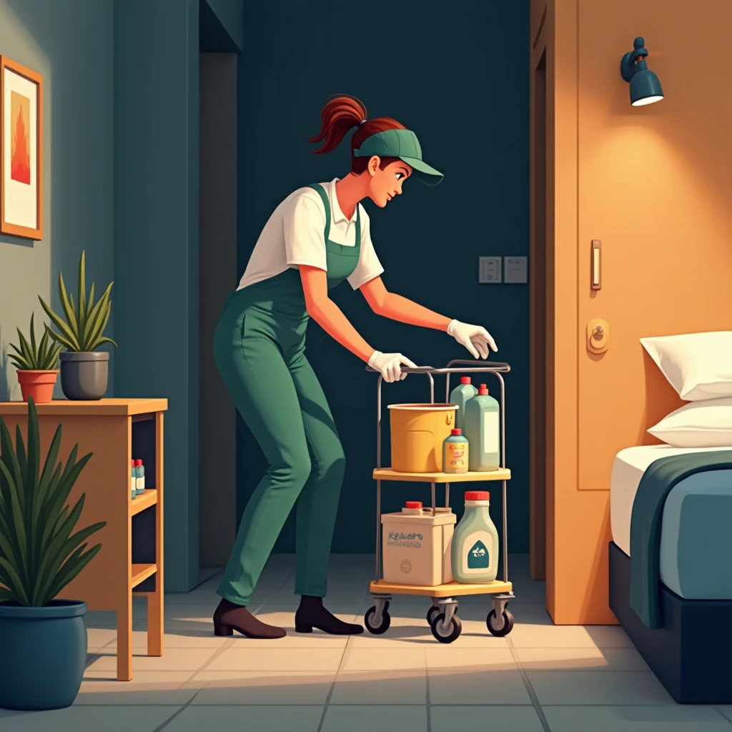 Housekeeper at work