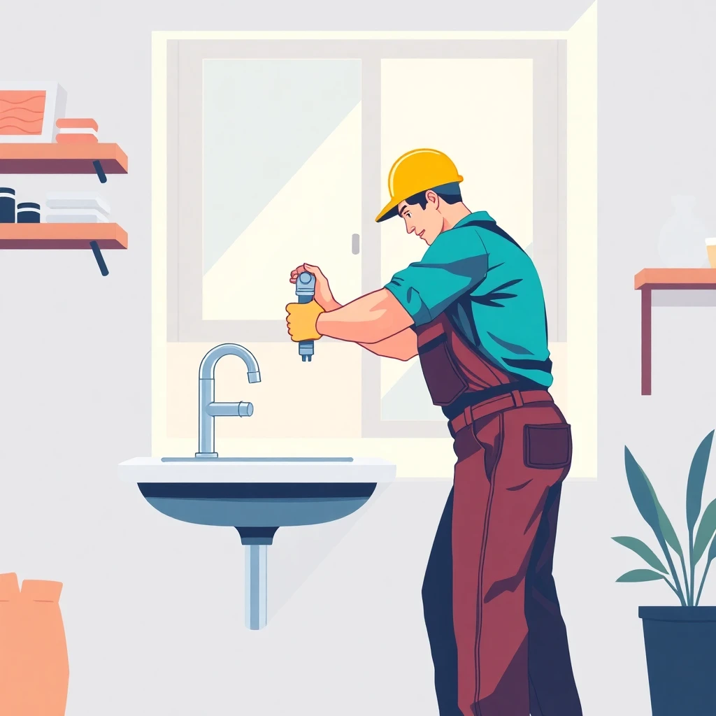 Plumber at work