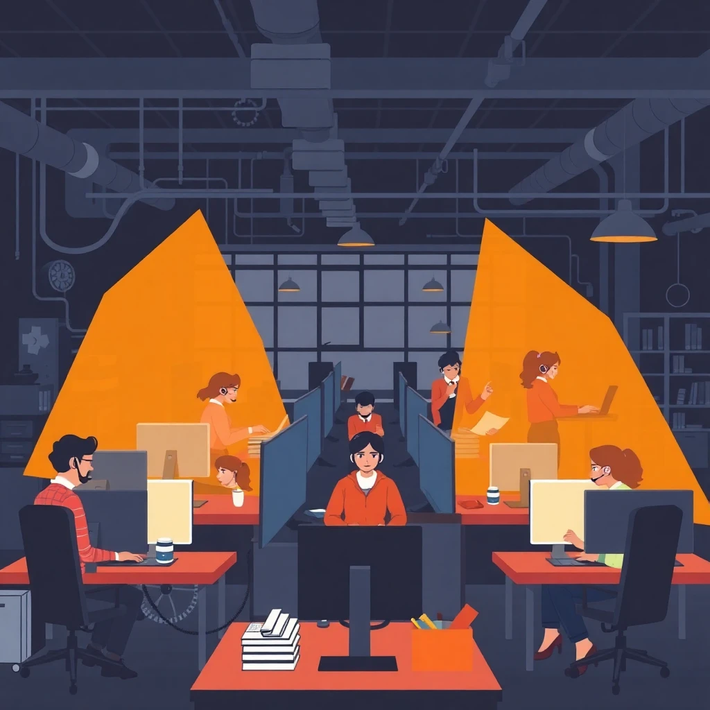 Customer service team at work