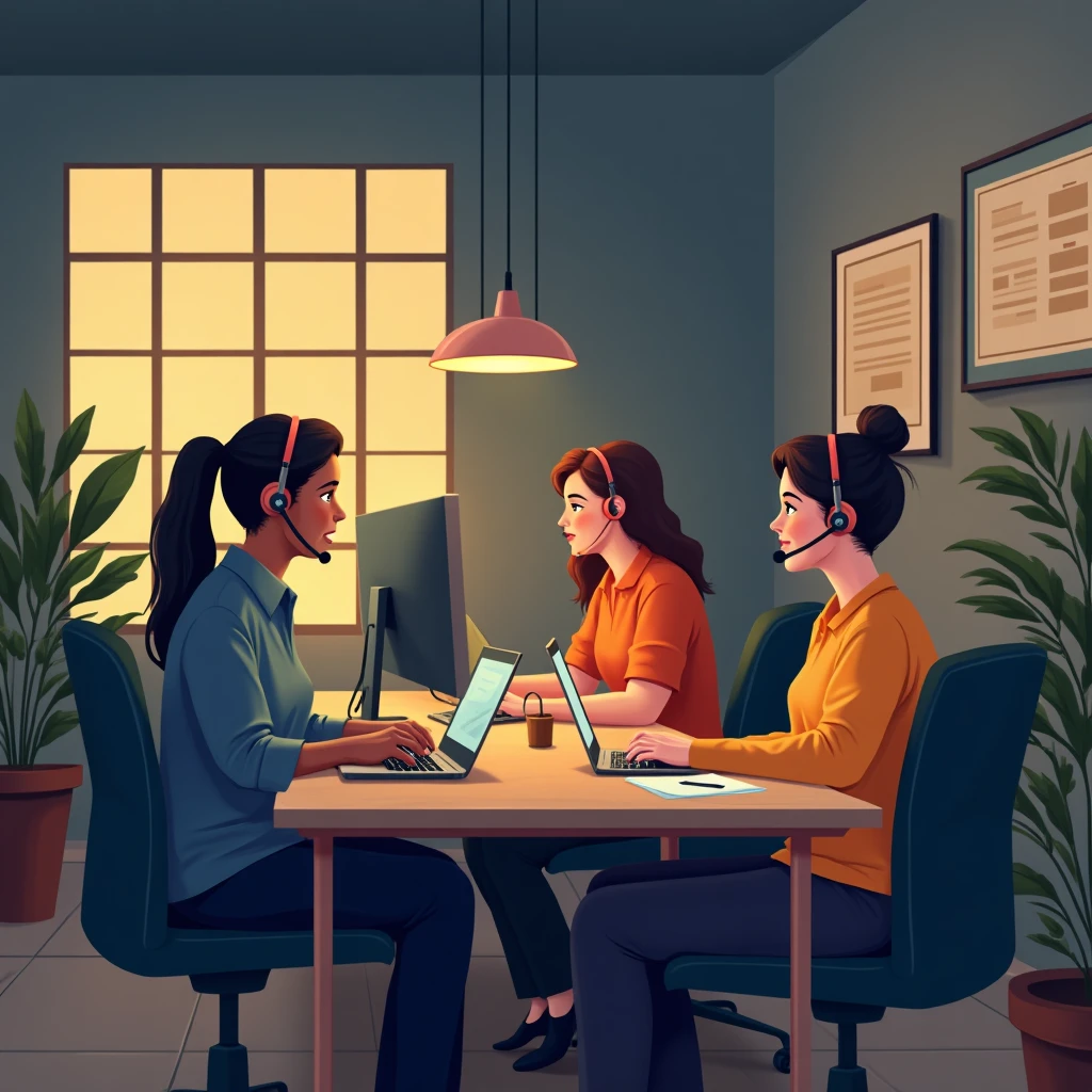 Team of customer service representatives
