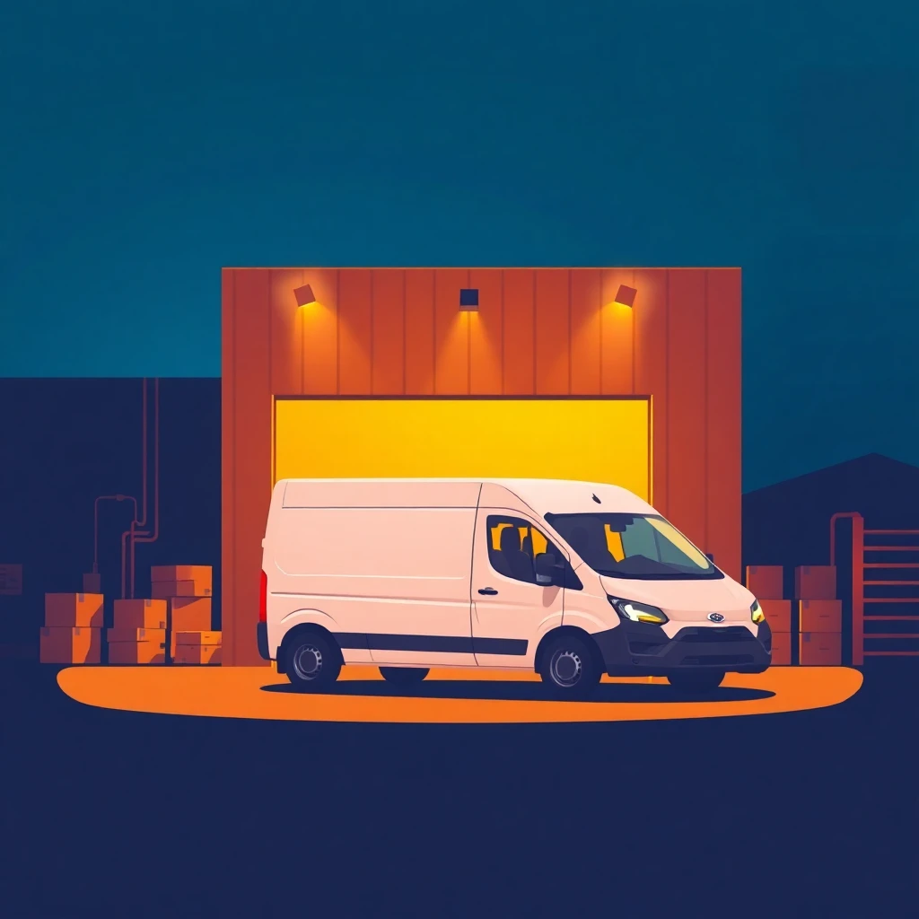 Warehouse and delivery van