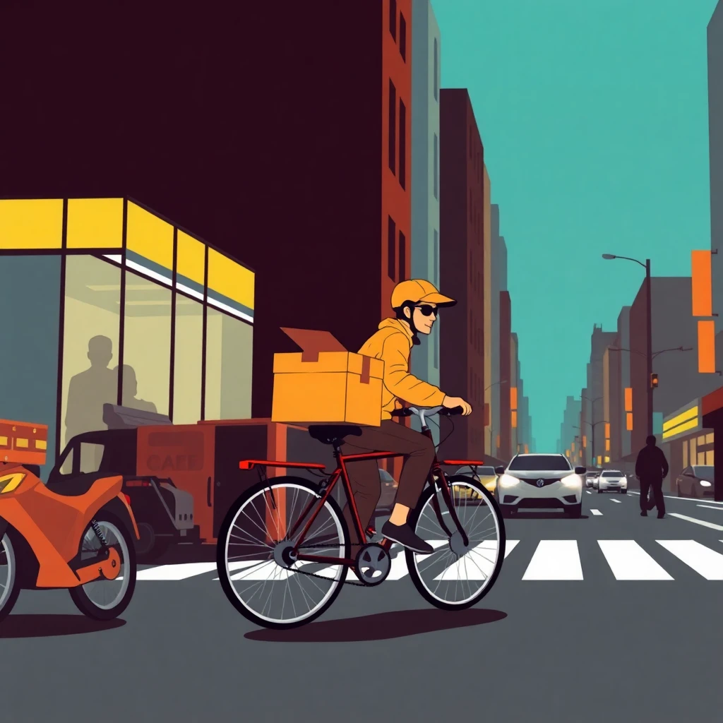 Courier delivering packages
