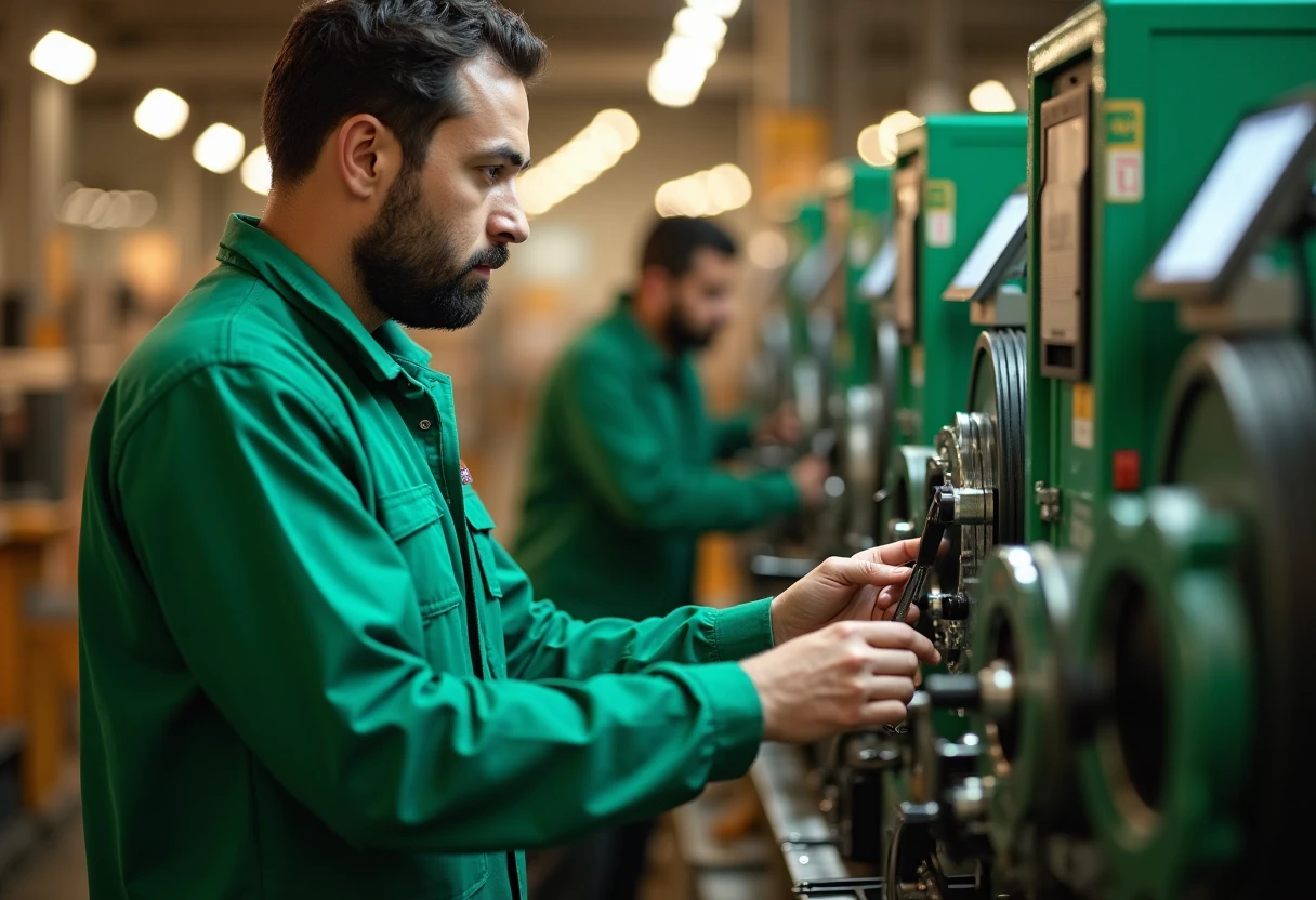 Technician working on machinery
