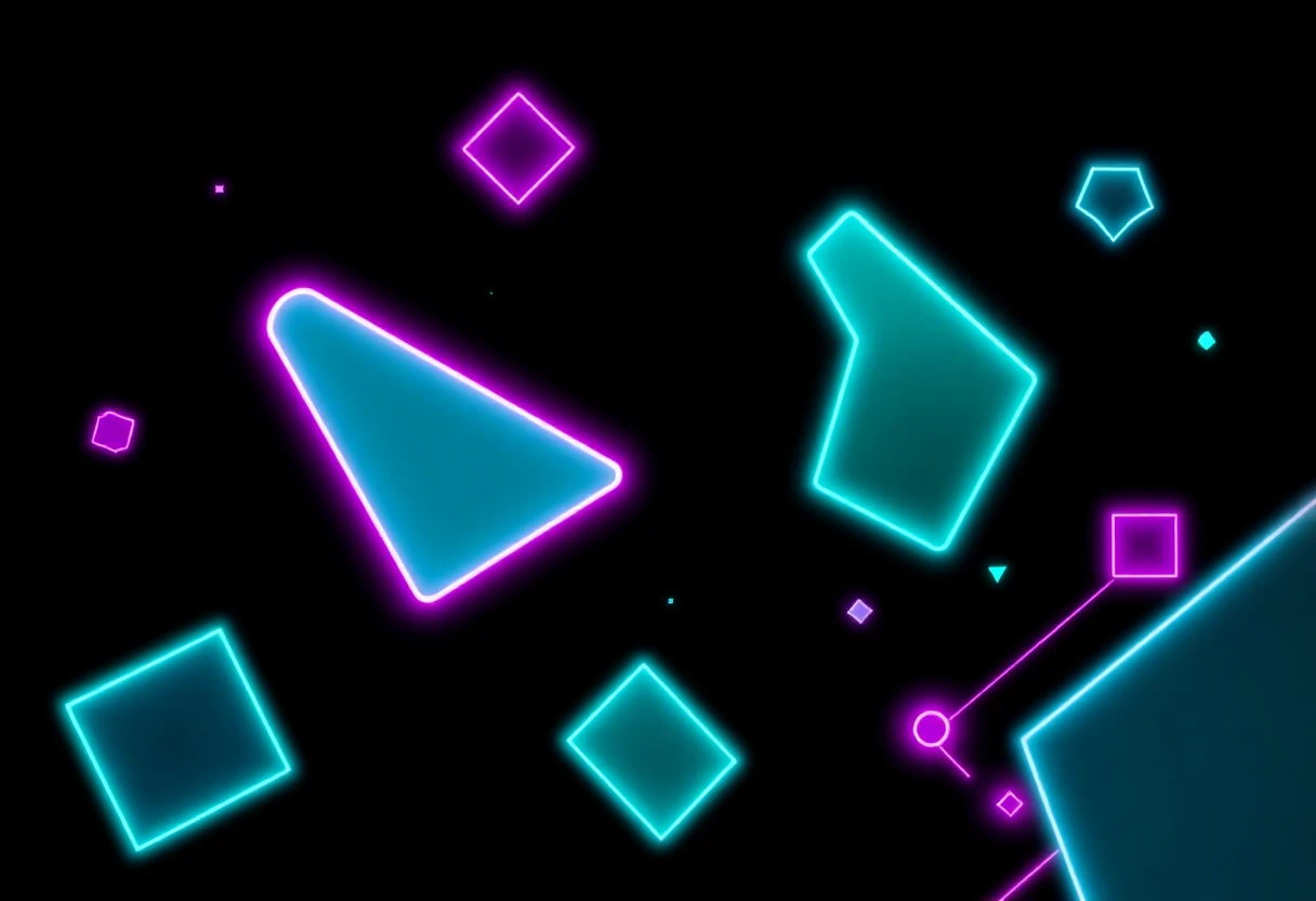 Neon gaming app icons
