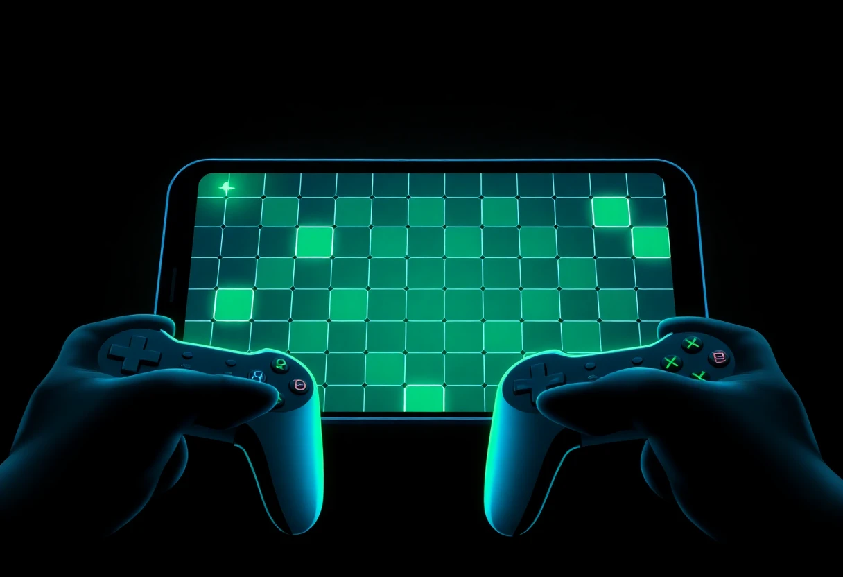 Mobile puzzle game grid