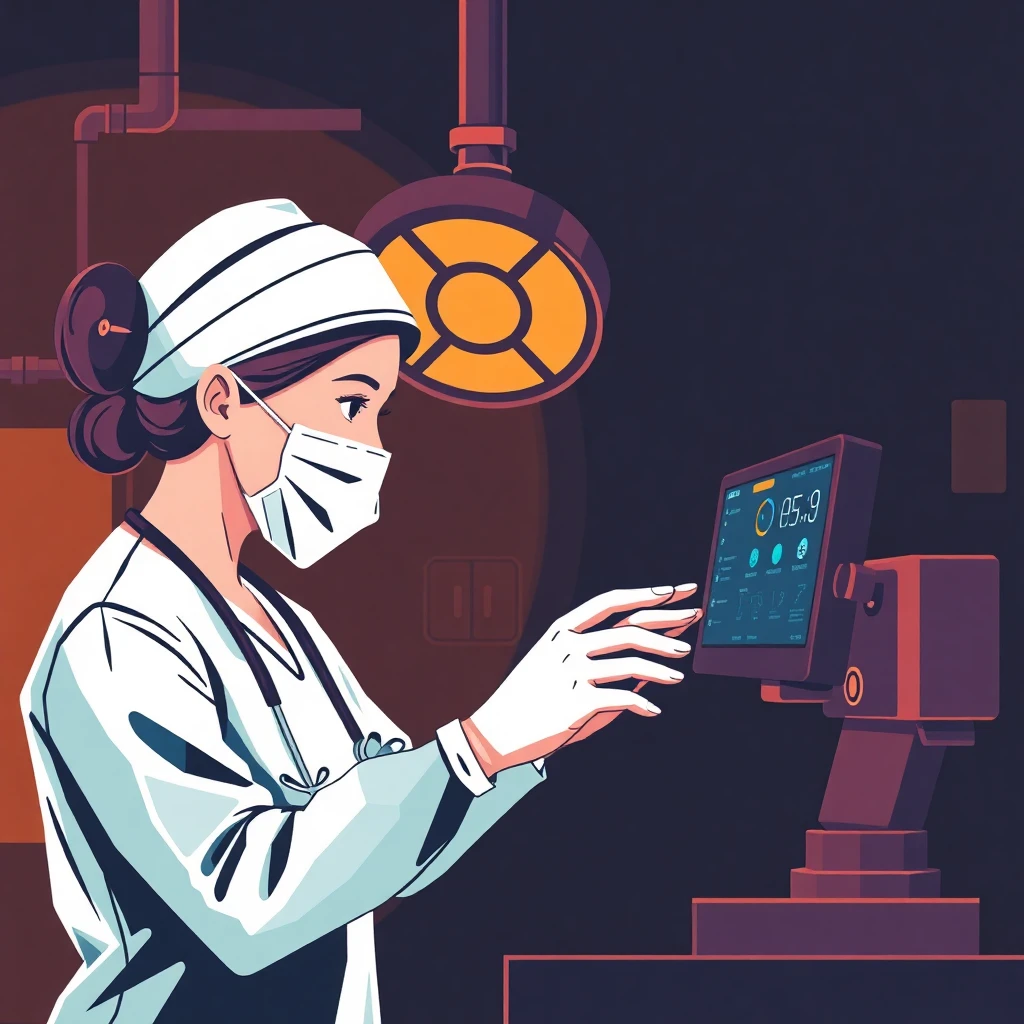 Nurse with technology