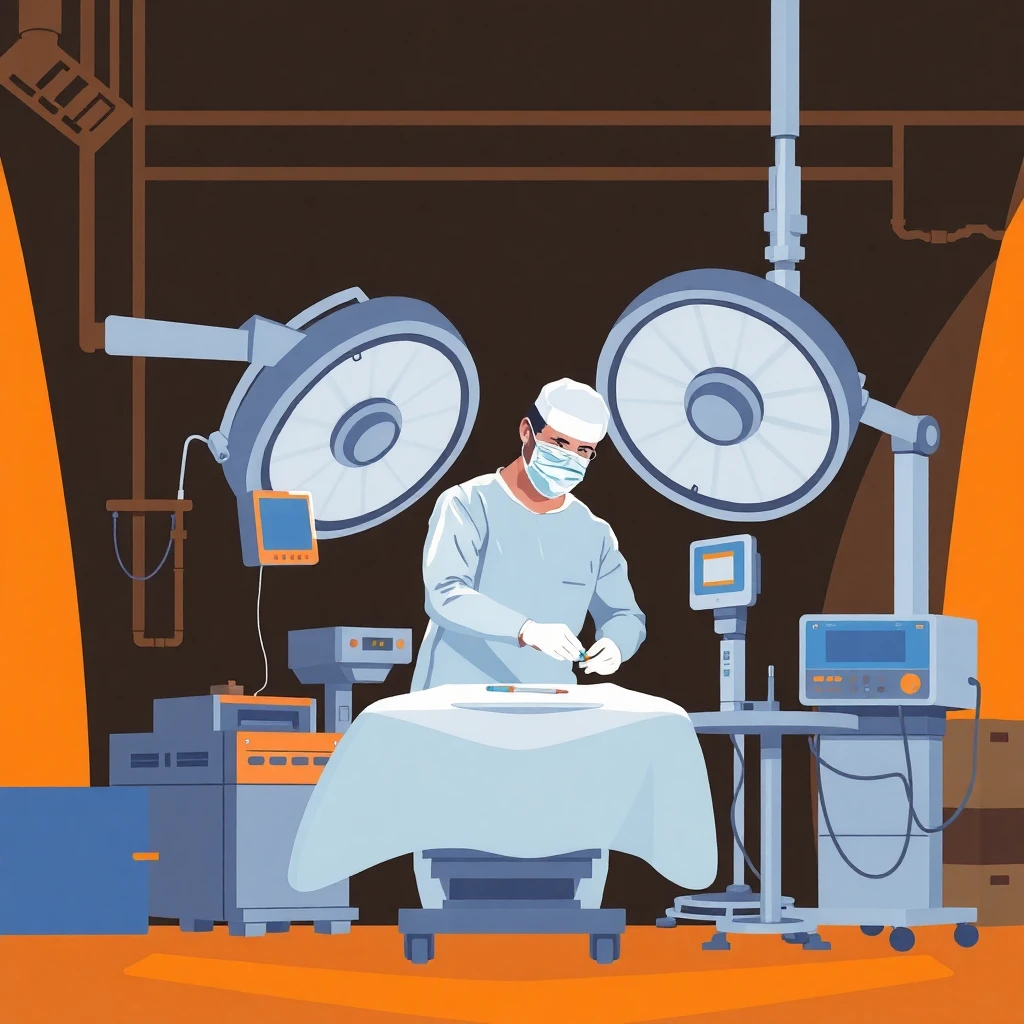 Pediatric surgeon in action