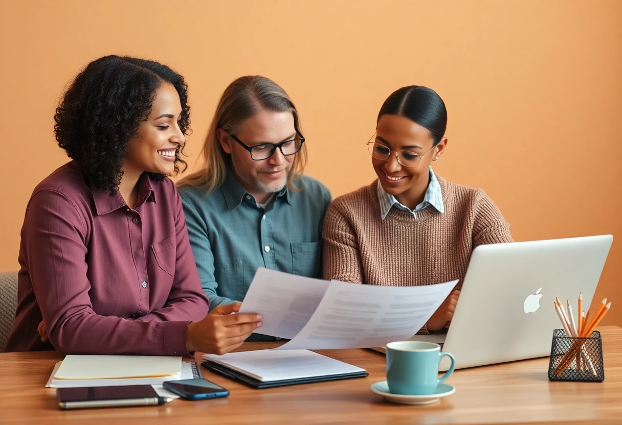 Couple reviewing loan documents