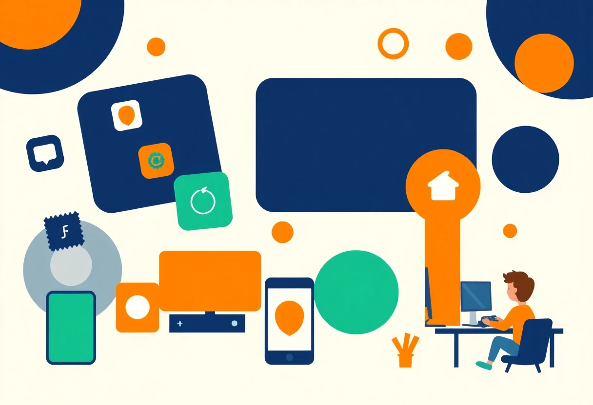 Abstract photo recovery app icons