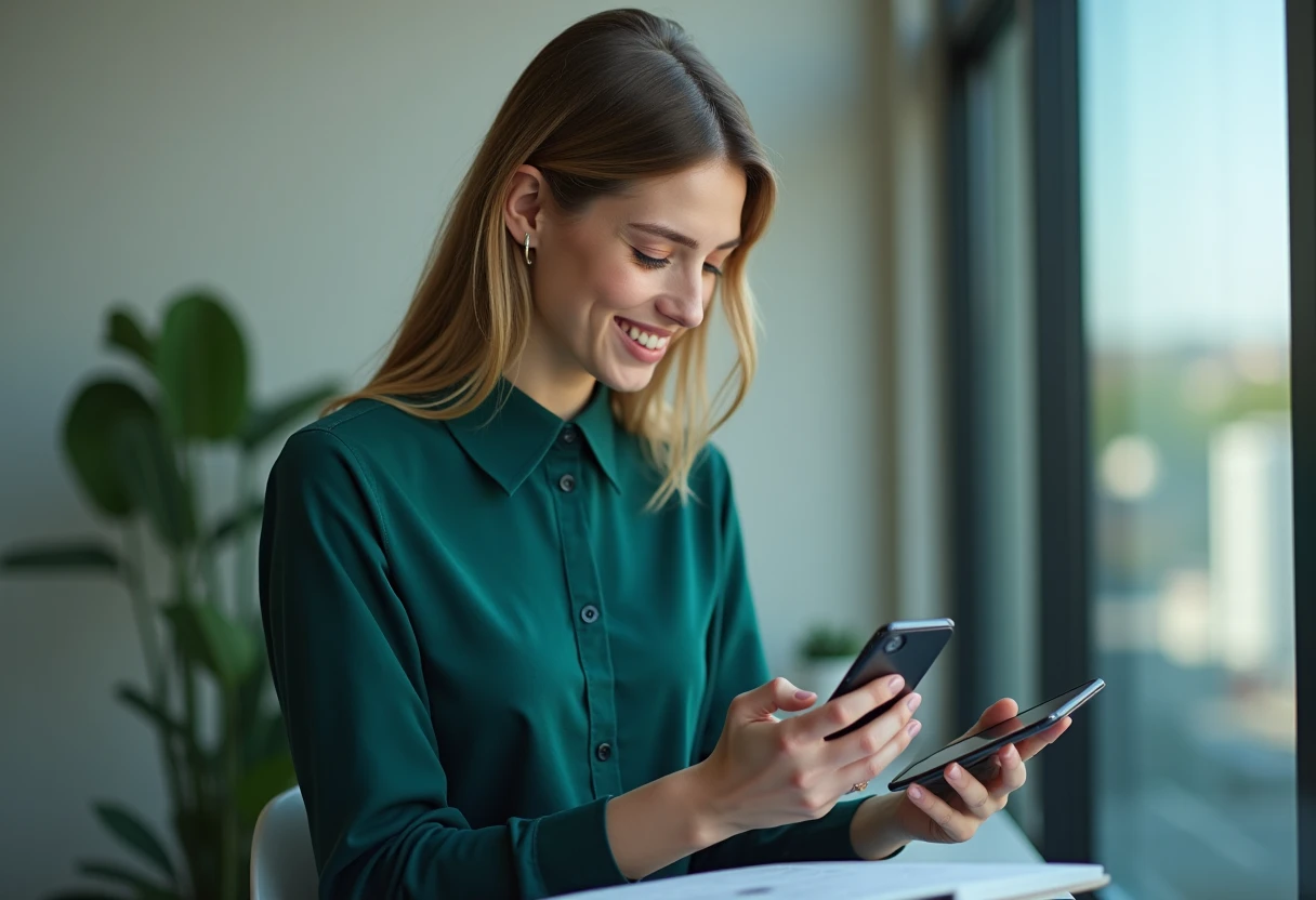 Using a productivity app in an urban setting