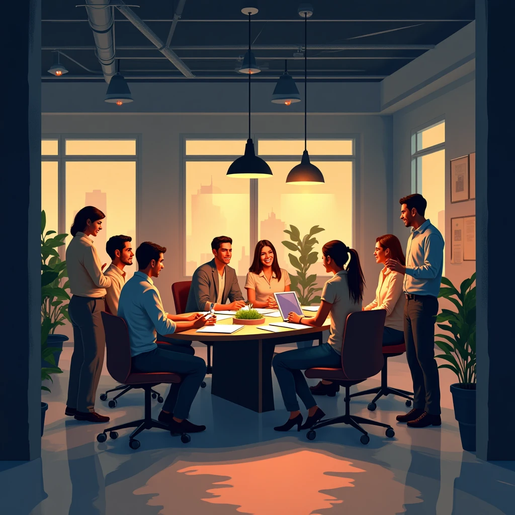 On-site office teamwork