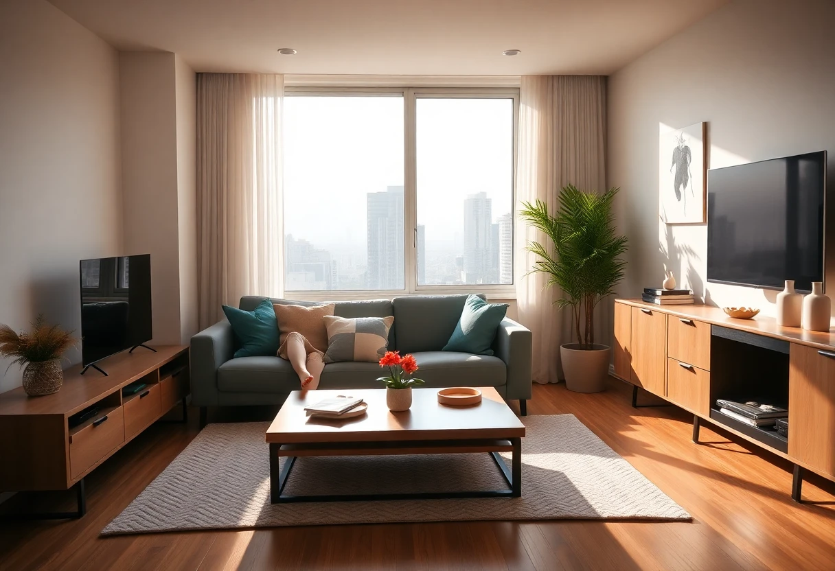 Bright apartment living room