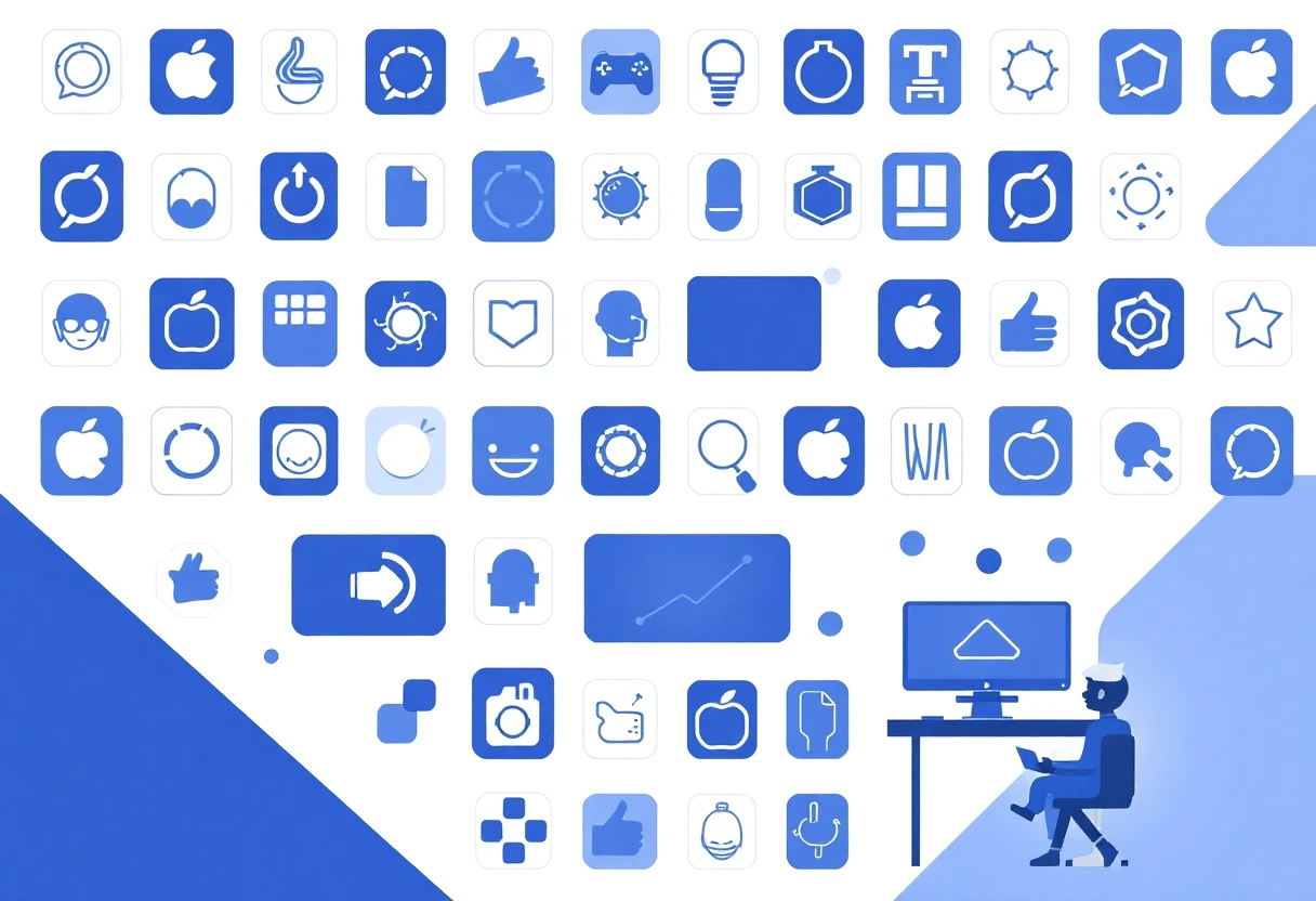 Streaming app hub with geometric design