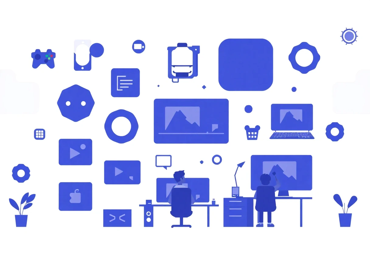 Video editing tools abstract design