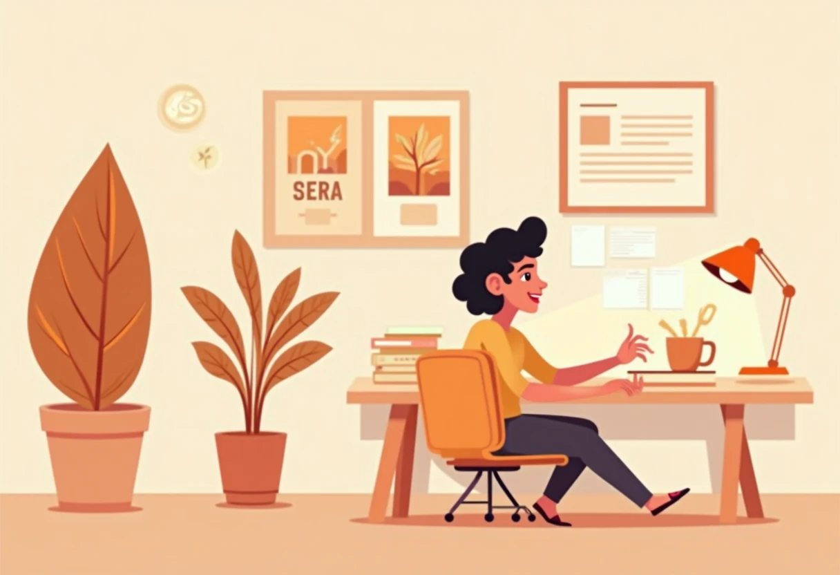 Happy office worker