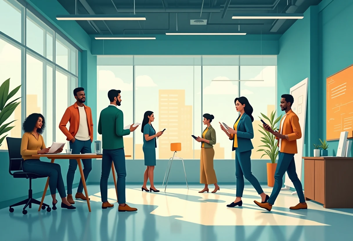 Office team collaborating