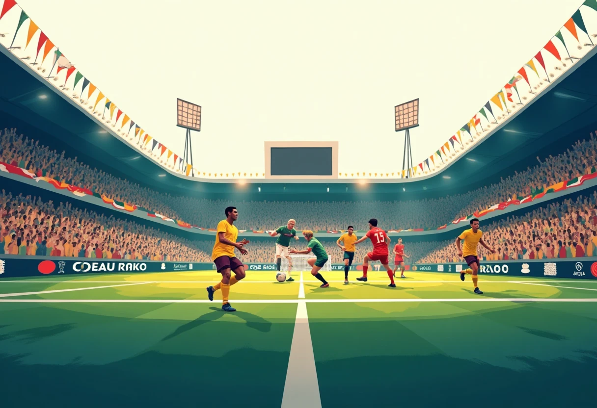 Vibrant football stadium scene