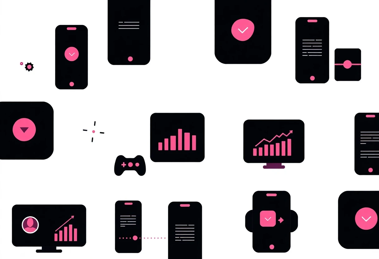Abstract illustration of budgeting app icons