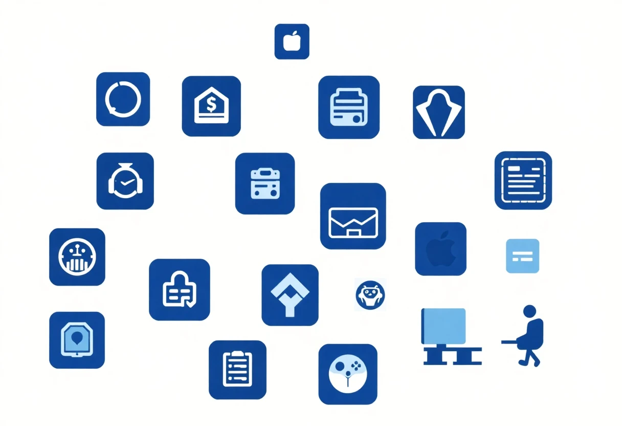 Illustration of budgeting app icons