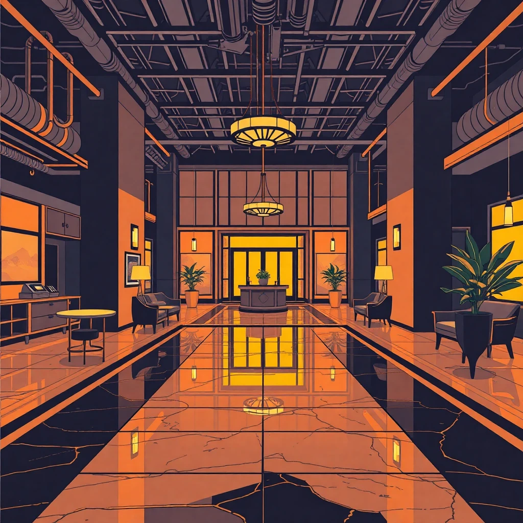 Upscale hotel lobby