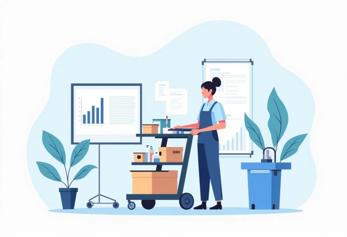 Organizing cleaning supplies in a modern setting