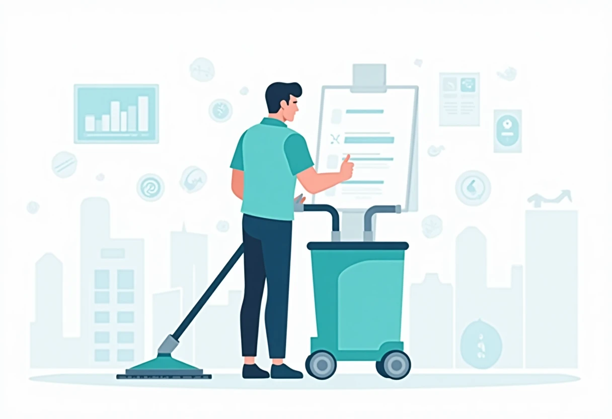 Experienced cleaning professional at work