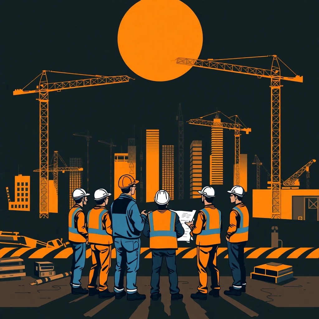 Construction workers on site