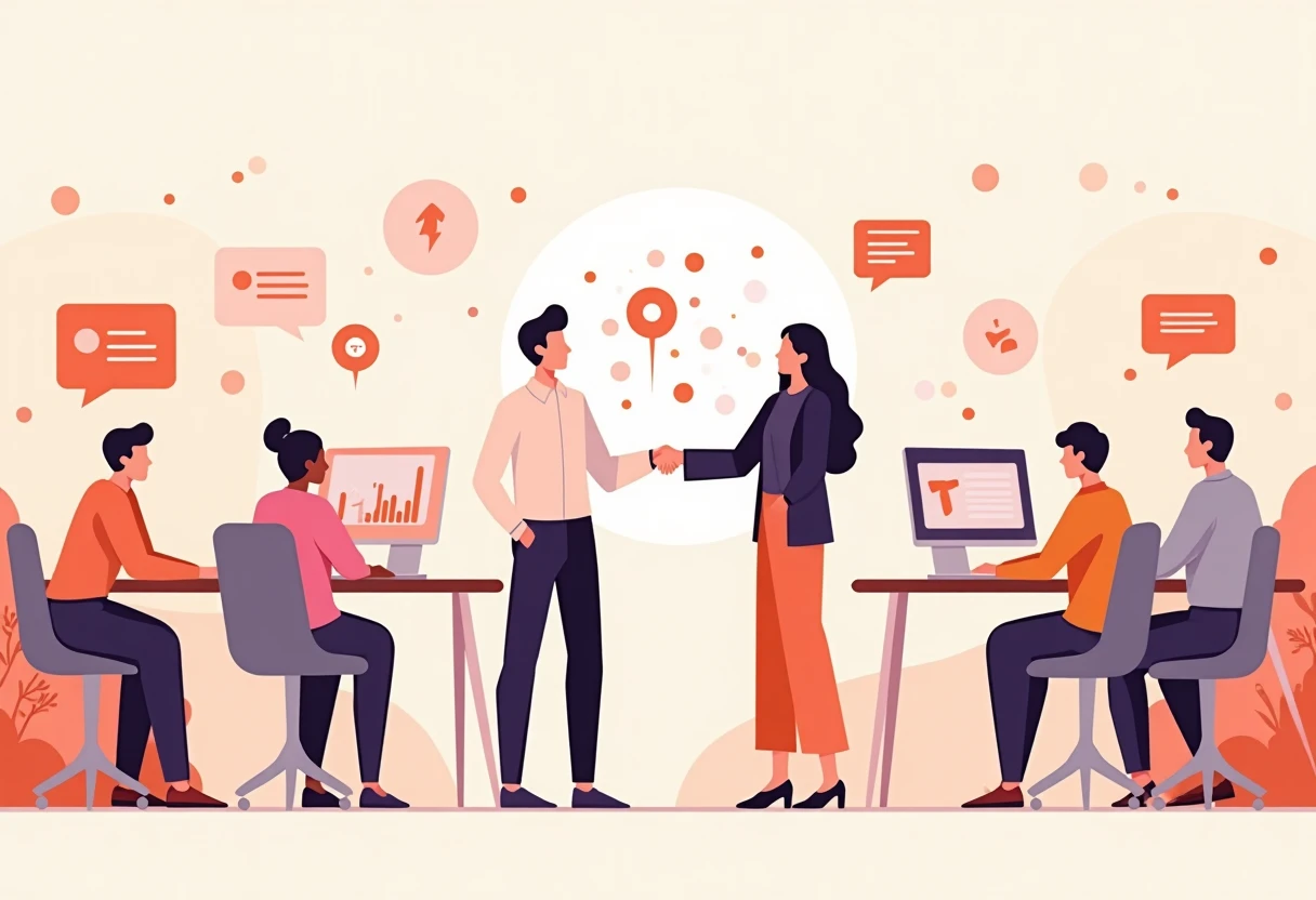 Customer service professionals in a call center