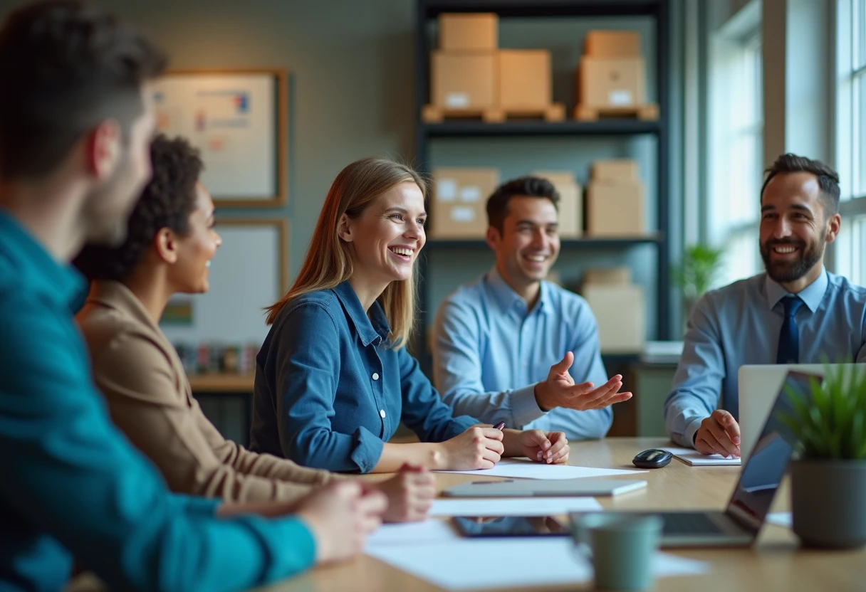 Collaborative team in an office