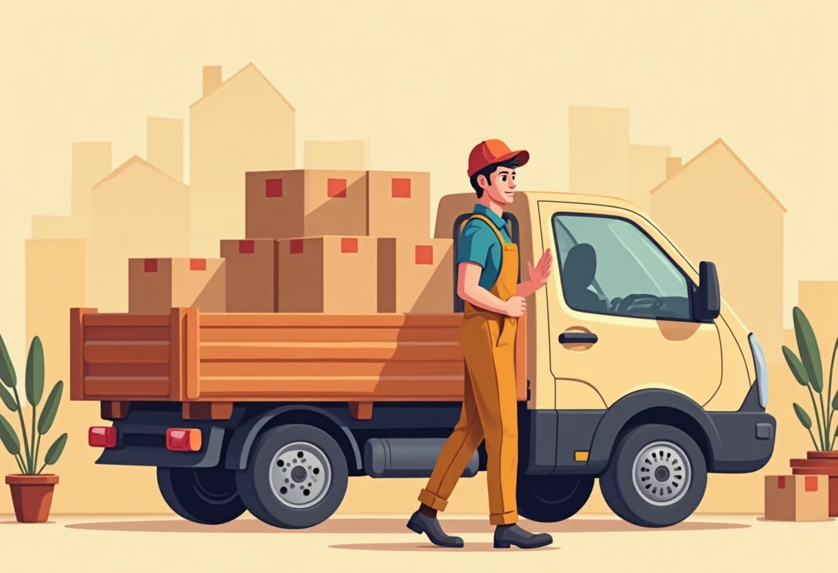 LKW-Fahrer in einer industriellen Umgebung