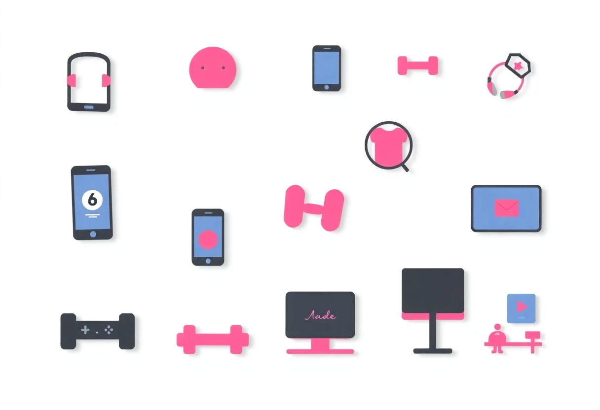 Abstract workout icons for home fitness apps