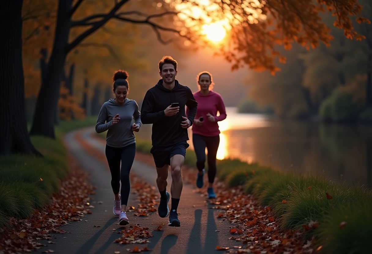 Using fitness apps during a fall run