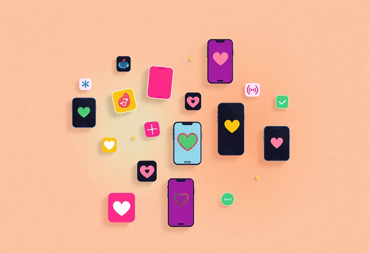 Colorful health app icons