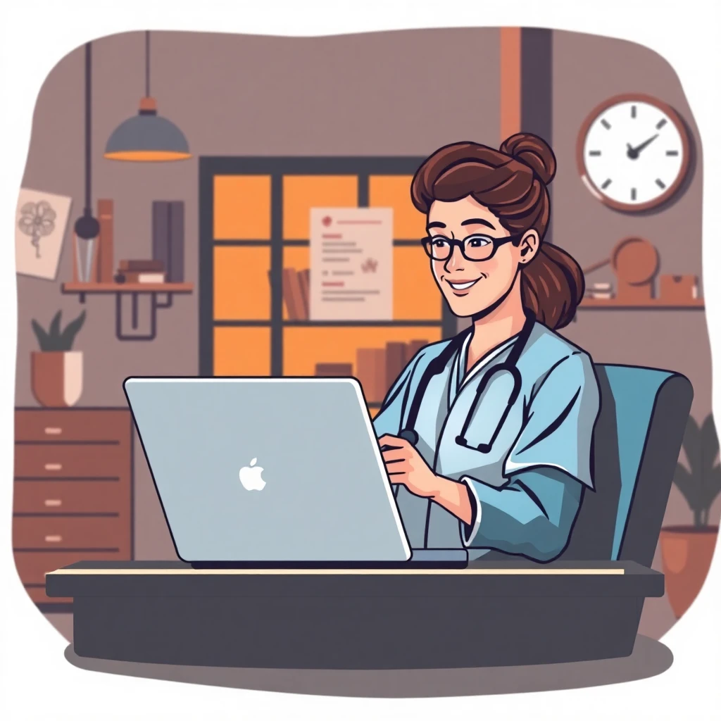Healthcare professional reviewing job options