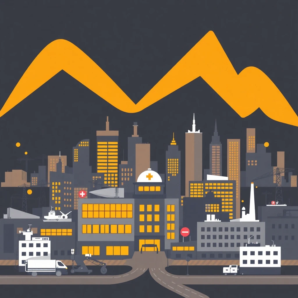 Cityscape with healthcare job opportunities