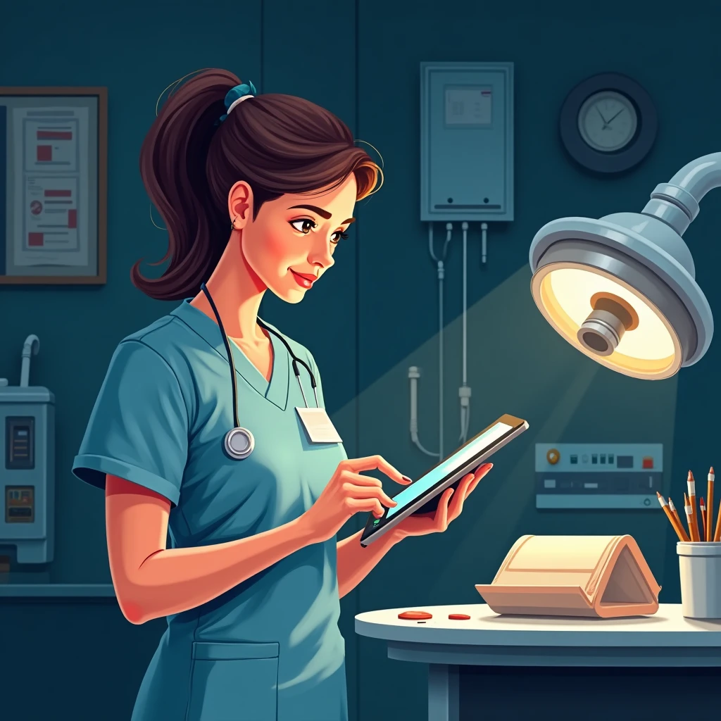 Healthcare professional reviewing job options