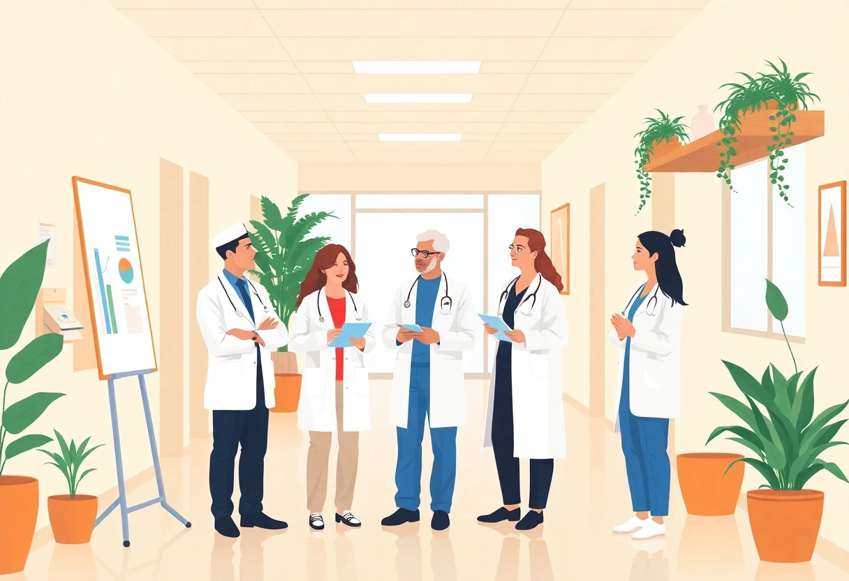 Healthcare professionals in discussion