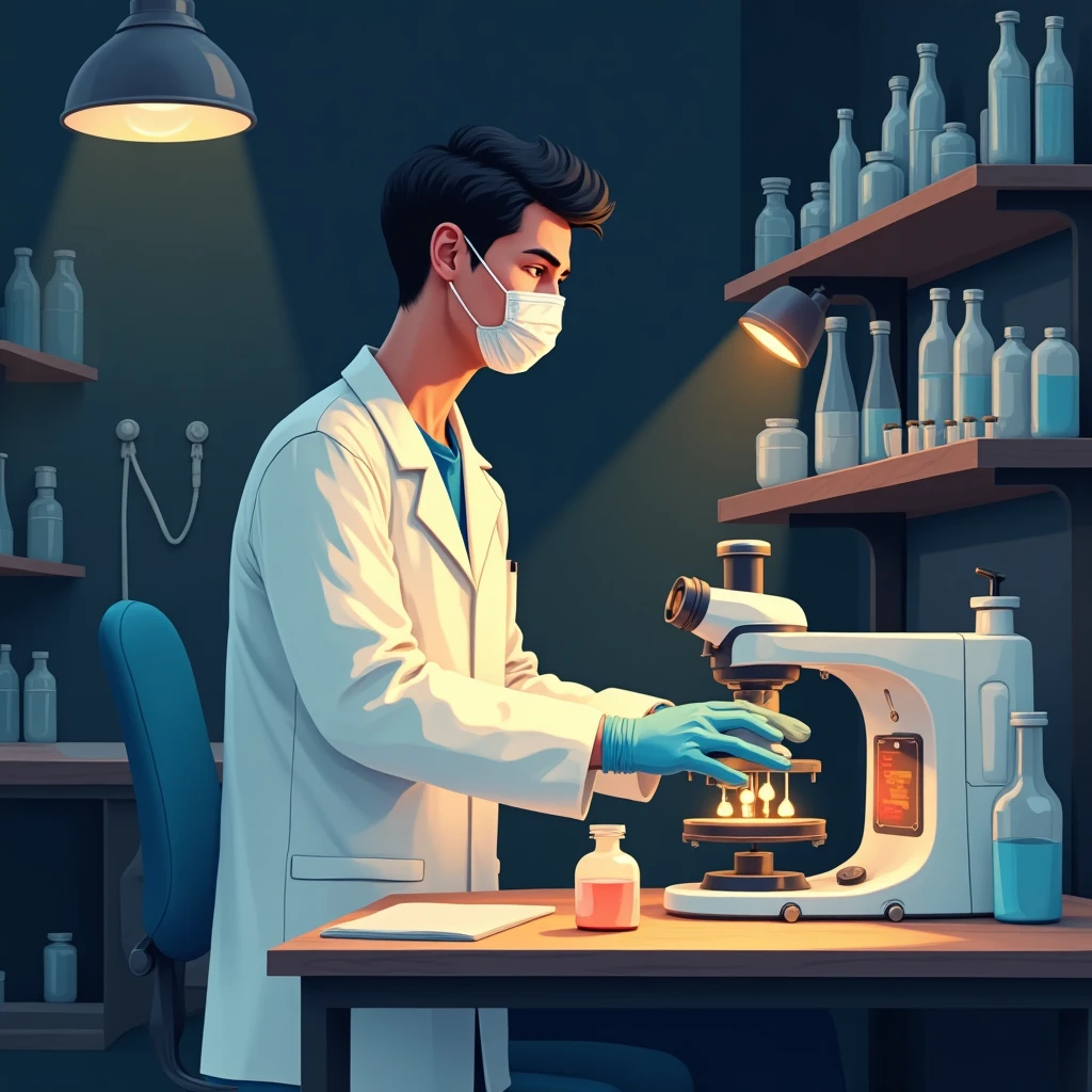 Specialized healthcare professional in a lab