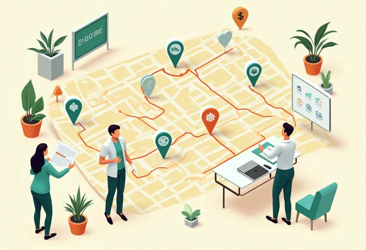 Healthcare job navigation map