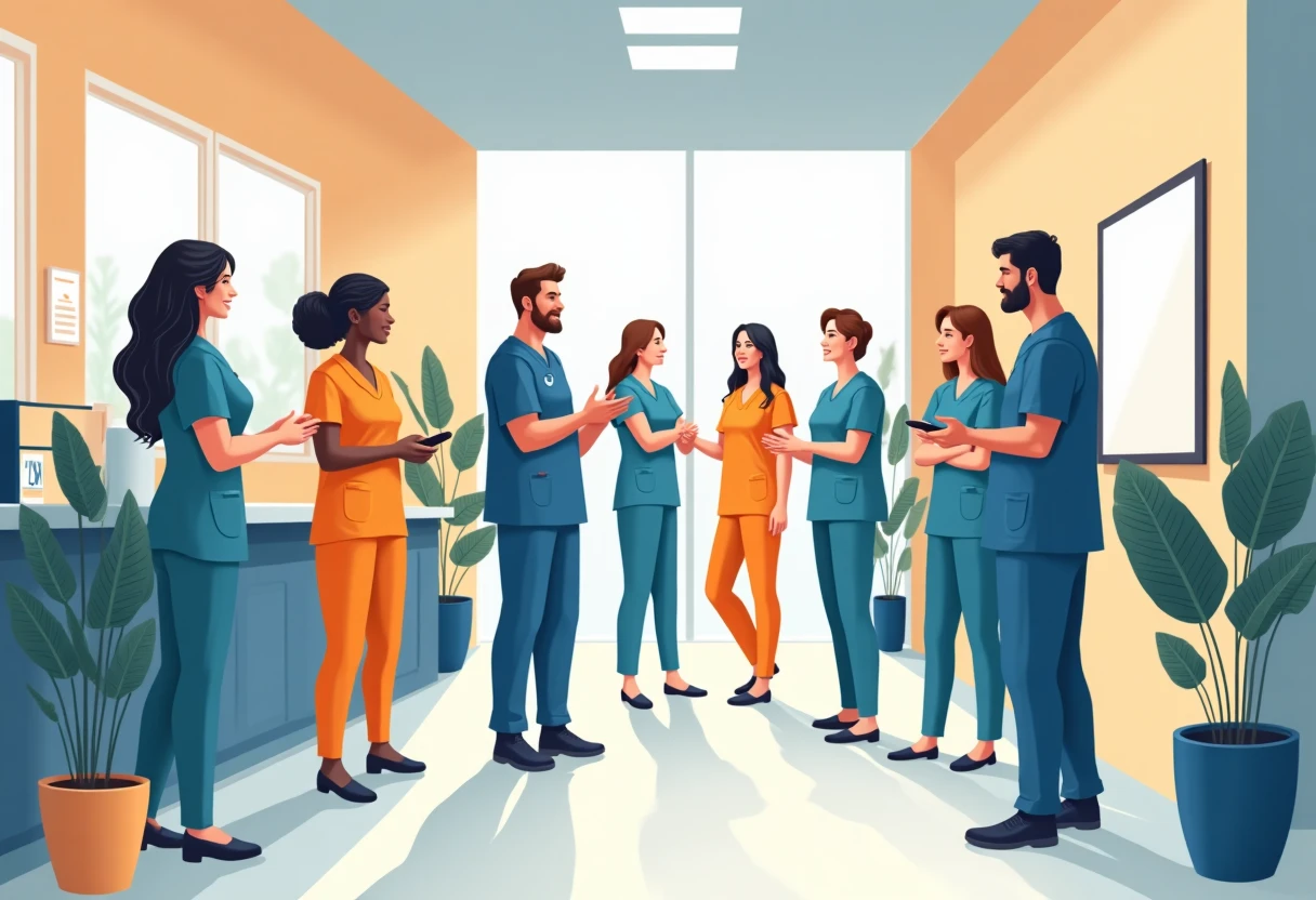 Healthcare professionals in a hospital setting