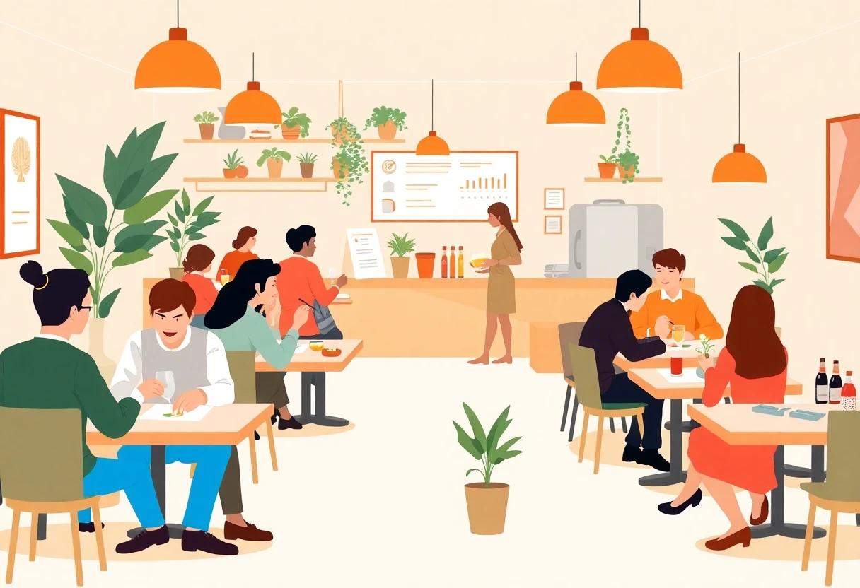 Restaurant scene in hospitality sector